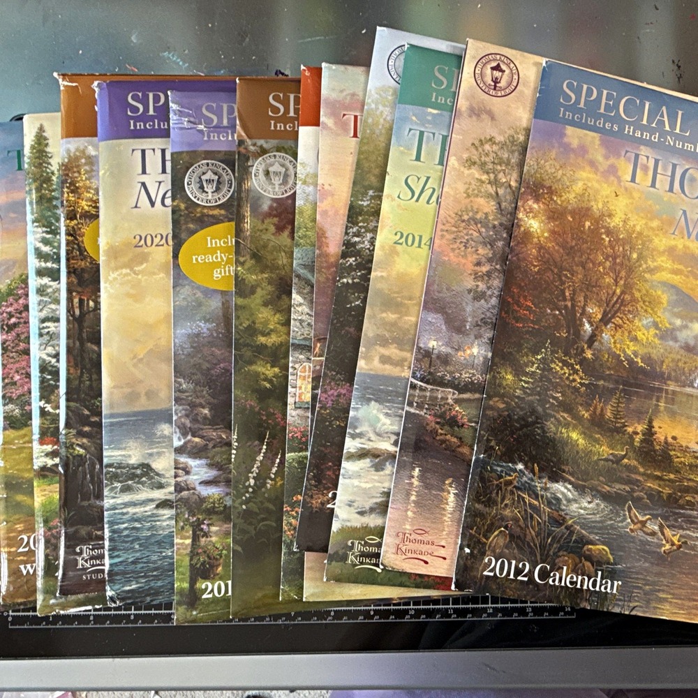 13 NEW Thomas Kinkade Wall Calendar Lot 2012-2025 w/ Scripture Collector's Ed